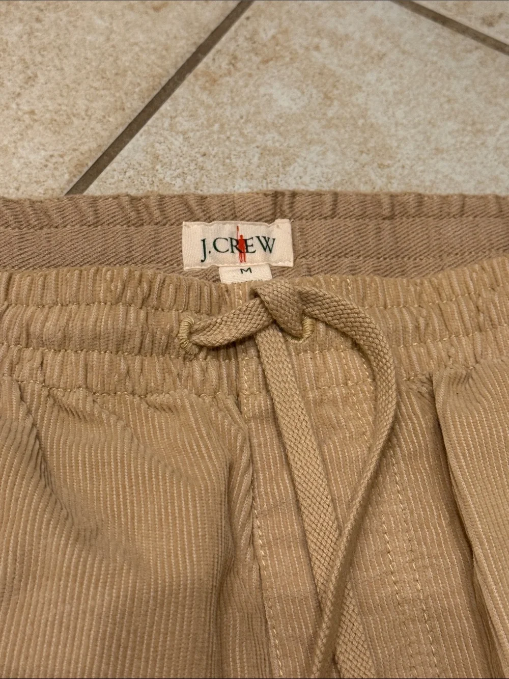 J. Crew Men's Corduroy Drawstring Shorts in Tan